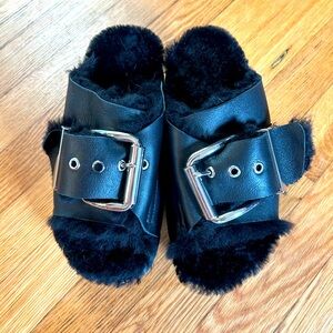 Platform Shearling Sandals